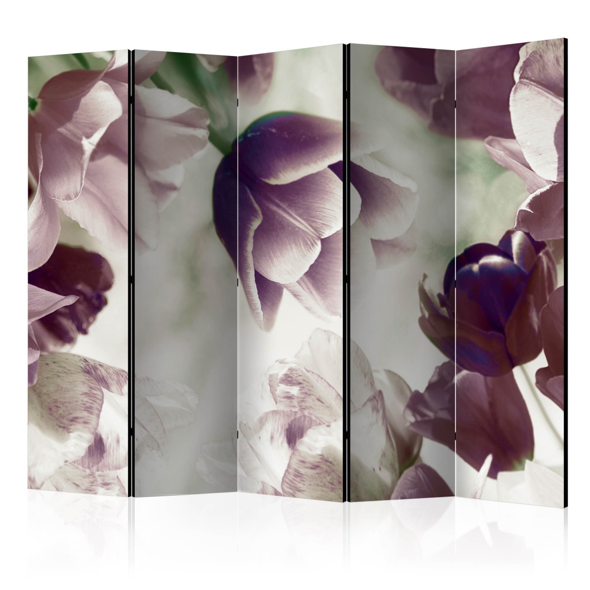 Paravent de luxe Heavenly Tulips grand format en bois et toile