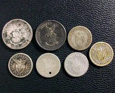 United States, Philippines Silver Coins, Cull Lot, 2) 20 Centavos 5) 10 Centavos
