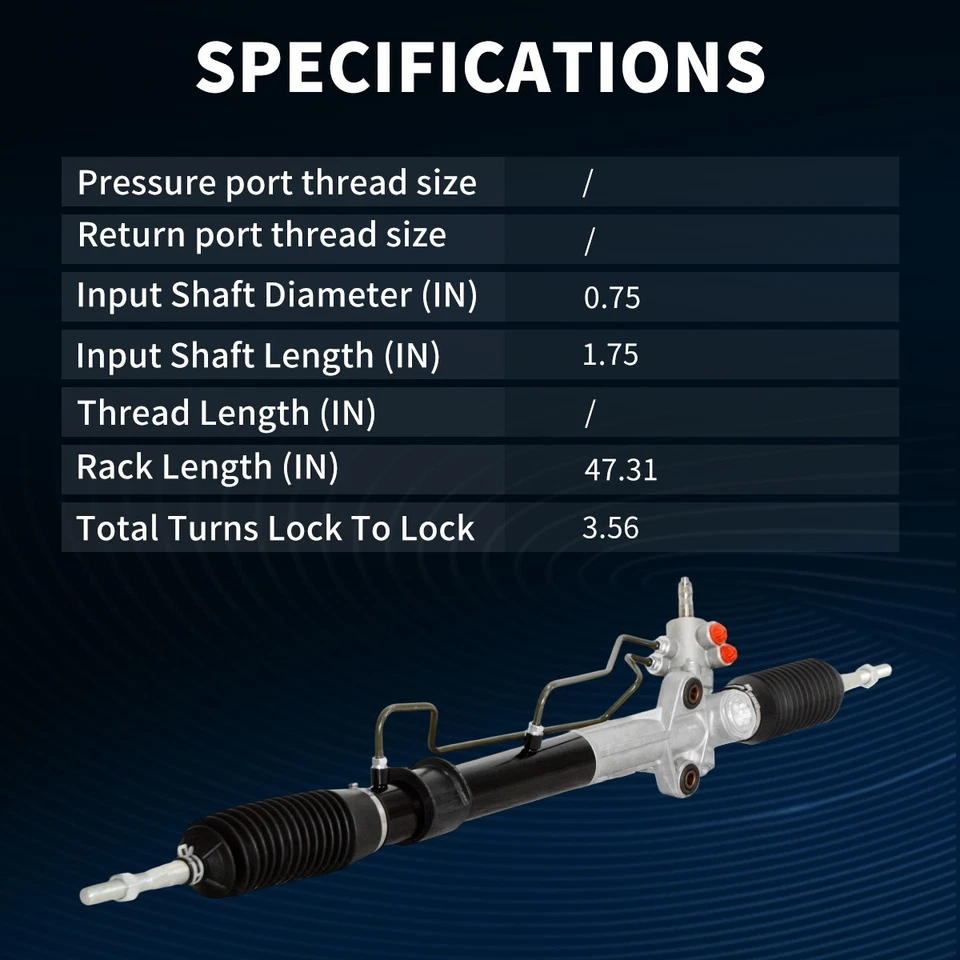 Hydraulic Power Steering Rack & Pinion for Mitsubishi Montero 2001-2006 26-2165 - Изображение 3 из 4