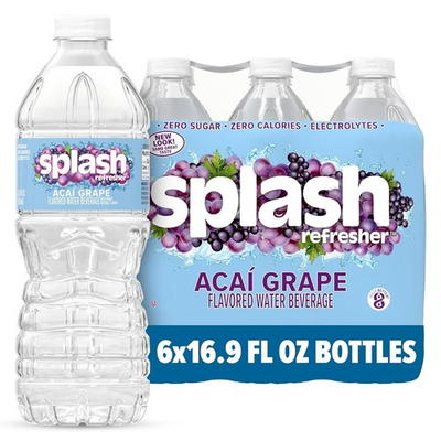 #ad #ad Splash Refresher Acai Grape Flavored Water 16.9 Fl Oz Plastic Bottle Pack of 6 $3.49