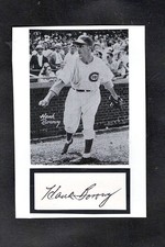 1945/48 HANK BOROWY  CHICAGO CUBS  4X6 AUTOGRAHED  CUT W/PHOTO d.2004