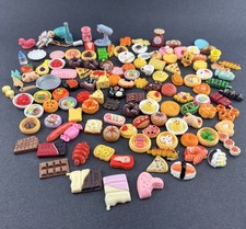Dollhouse Miniatures Play Food Lot 125 VTG Chocolate Pizza Pastries Sushi Cake