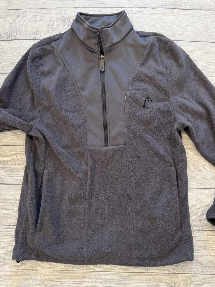 Head Sweater Mens Medium Gray Half Zip Fleece Pullover Athletic Outdoor - Image 4 of 4