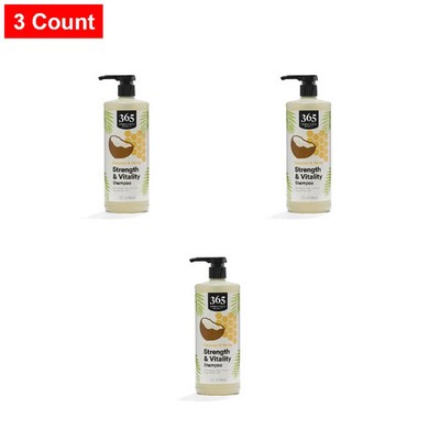 365 By WFM, Strength & Vitality Shampoo, Coconut & Honey, 32 Fl Oz - 3 Count