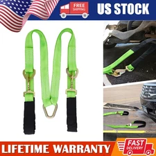 V-Bridle Strap 2"x4' w/Snap Hooks w/ Cordura Sleeve & Axle Straps Recovery Tow
