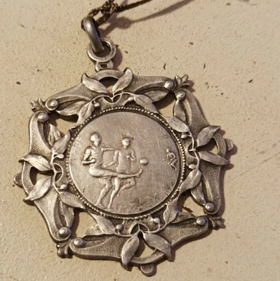 1929 medaille argent massif signee football usssrv - Photo 1/3
