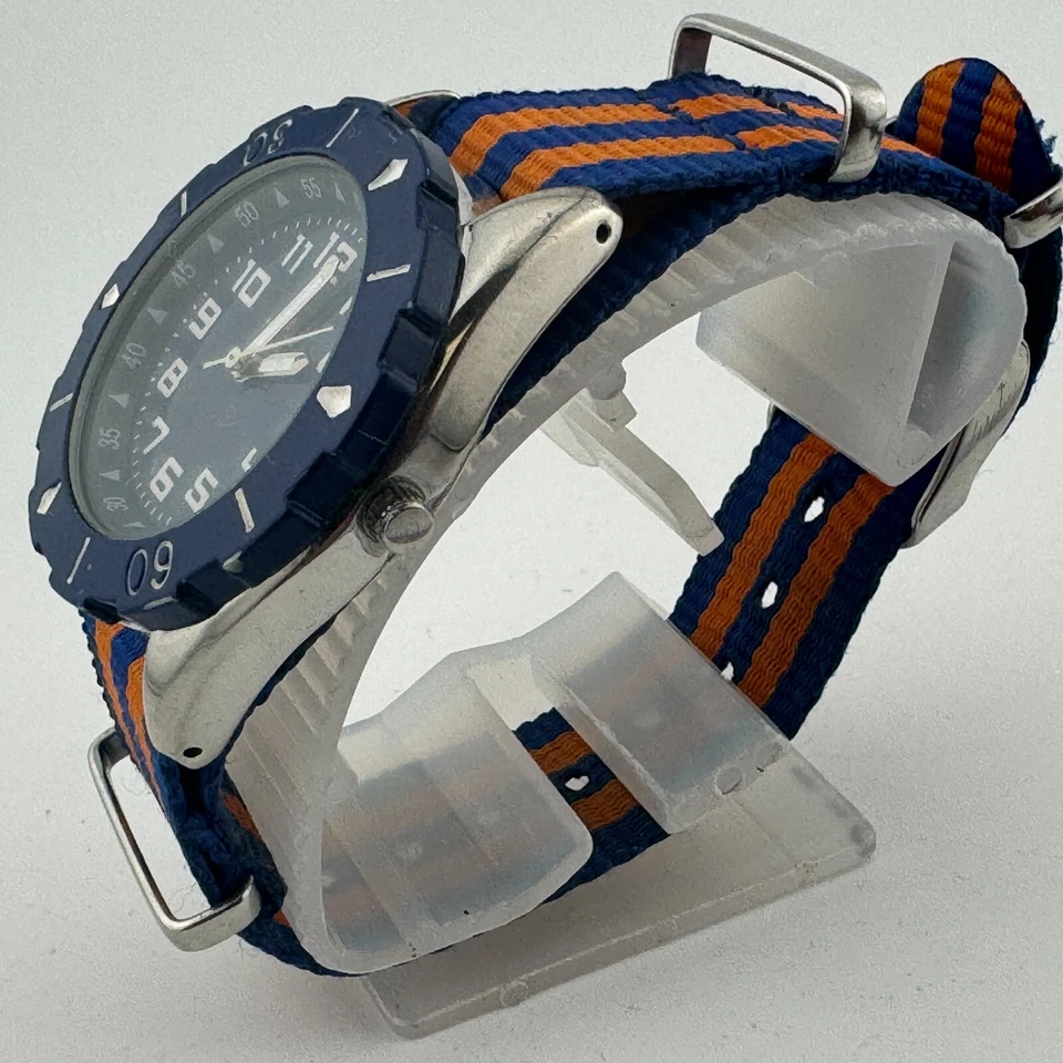 Reloj de Cuarzo US Polo Assn Mujer Plateado Azul Bisel Giratorio Analógico Batería Nueva Foto 4 de 4