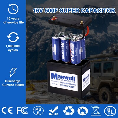Maxwell 16V 500F Super Capacitor Battery 6pcs 2.7V 3000Farads with Battery case