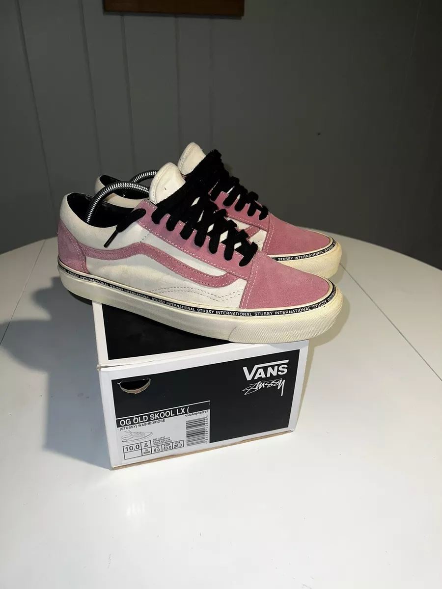 Stussy Vans OG Old Skool LX WASHED/ROSE Rare Preowned Mens Size 10 Streetwear