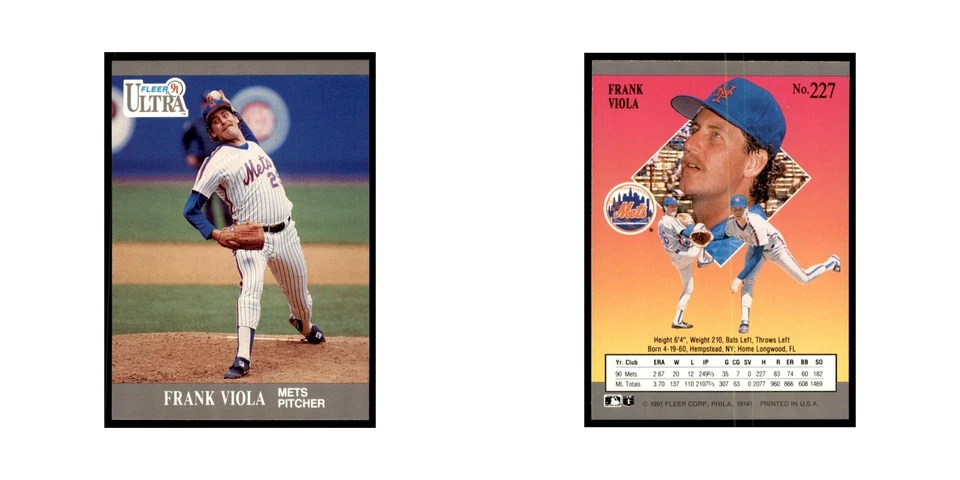 Frank Viola 1991 Fleer Ultra #227 Baseball Cards Baseball Card NM - Image 3 of 3