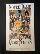 Notre Dame Fighting Irish Football Poster Print Quarter Backs By JR Wainwright