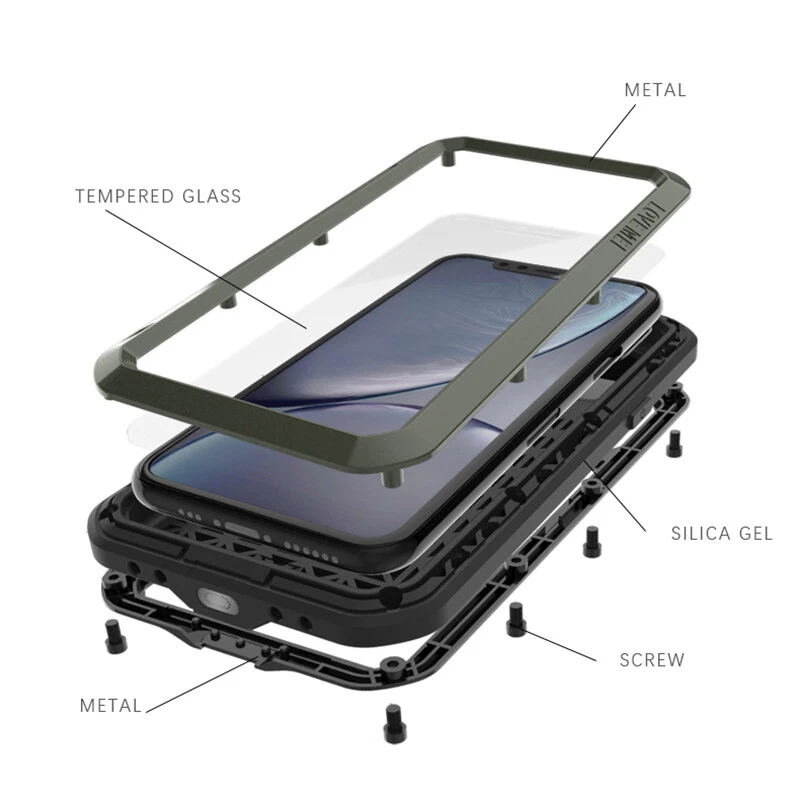 LOVE MEI Shockproof Metal Armor Hard Case Cover For iPhone 13 Pro Max 12 11 Pro - Image 2 of 4