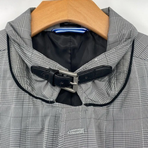 JF J.Ferrar Slim Fit Glen Plaid Jacket Men’s XL Black White Plaid Performance image 8
