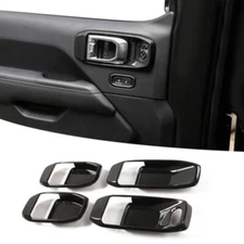 Interior Door Handle Bowl Cover Trim Decor For 2018+ Jeep Wrangler JL 4Dr 4PC