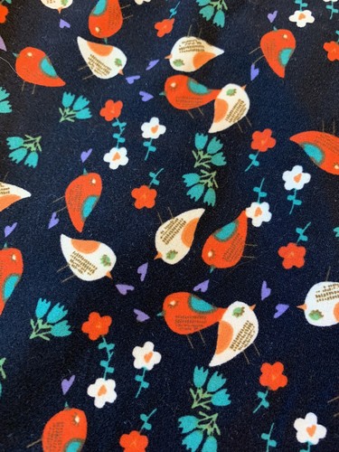 Lularoe OS Leggings One Size New Black Background Little Birds NWOT Flower Heart - Picture 3 of 5