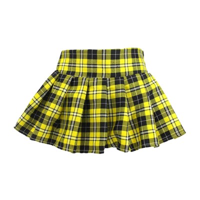 Yellow Plaid Schoolgirl Skirt Cher Clueless School Girl Pleated