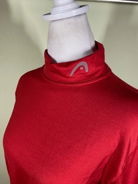 HEAD Unisex M Rojo Cuello Simulado Tenis Pullover Ropa Activa Top Elástico Manga Larga Foto 2 de 4