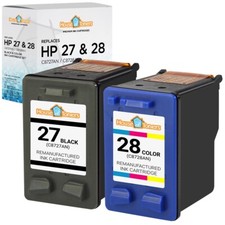 2PK Replaces HP 27 Ink HP 28 Ink Cartridge Deskjet 3650 3651 3740 3744 3745