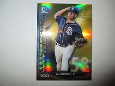 CAL QUANTRILL Padres 2017 Bowman Chrome Scouts' Top 100 GOLD REFRACTOR #27/50