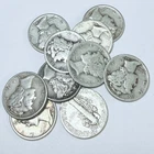 MERCURY SILVER DIMES LOT OF 10 - 90% SILVER CIRCULATED COINS FREE SHIPPING #8684