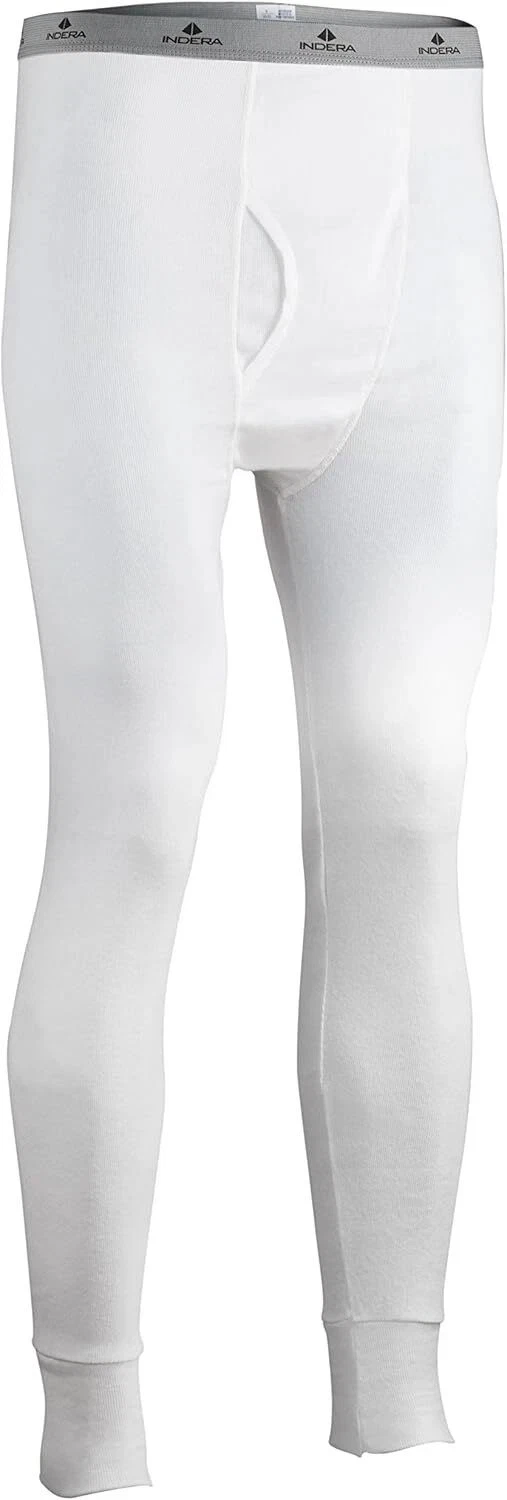 Indera Men's Cotton Rib Knit Thermals Long Johns Underwear Pant