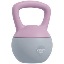 Kettlebell 8kg Purple Grey Soft Body Non-Slip Handle Flat Base Home Workout Gym