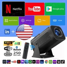 Smart Projector 5G 4K HD LED WiFi Bluetooth HDMI USB Android Office Home Theater