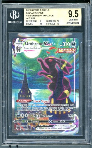 2021 Pokemon Umbreon VMAX SCR ALT ART Sword and Shield Evolving Skies BGS 9.5