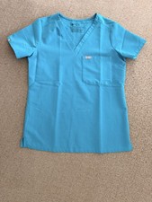 FIGS Womens Technical Collection Scrubs Set M Pants, XS Top Teal Blue
