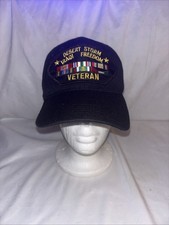 US Veteran Military Hat - Desert Storm, Iraqi Freedom Veteran - Black Adjustable