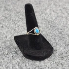 Vintage Sterling Silver 925 Turquoise Ring Size 5.5 Split Shank Southwest Style