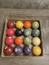 Antique 1900s Billiard Pool Ball Set Bakelite...