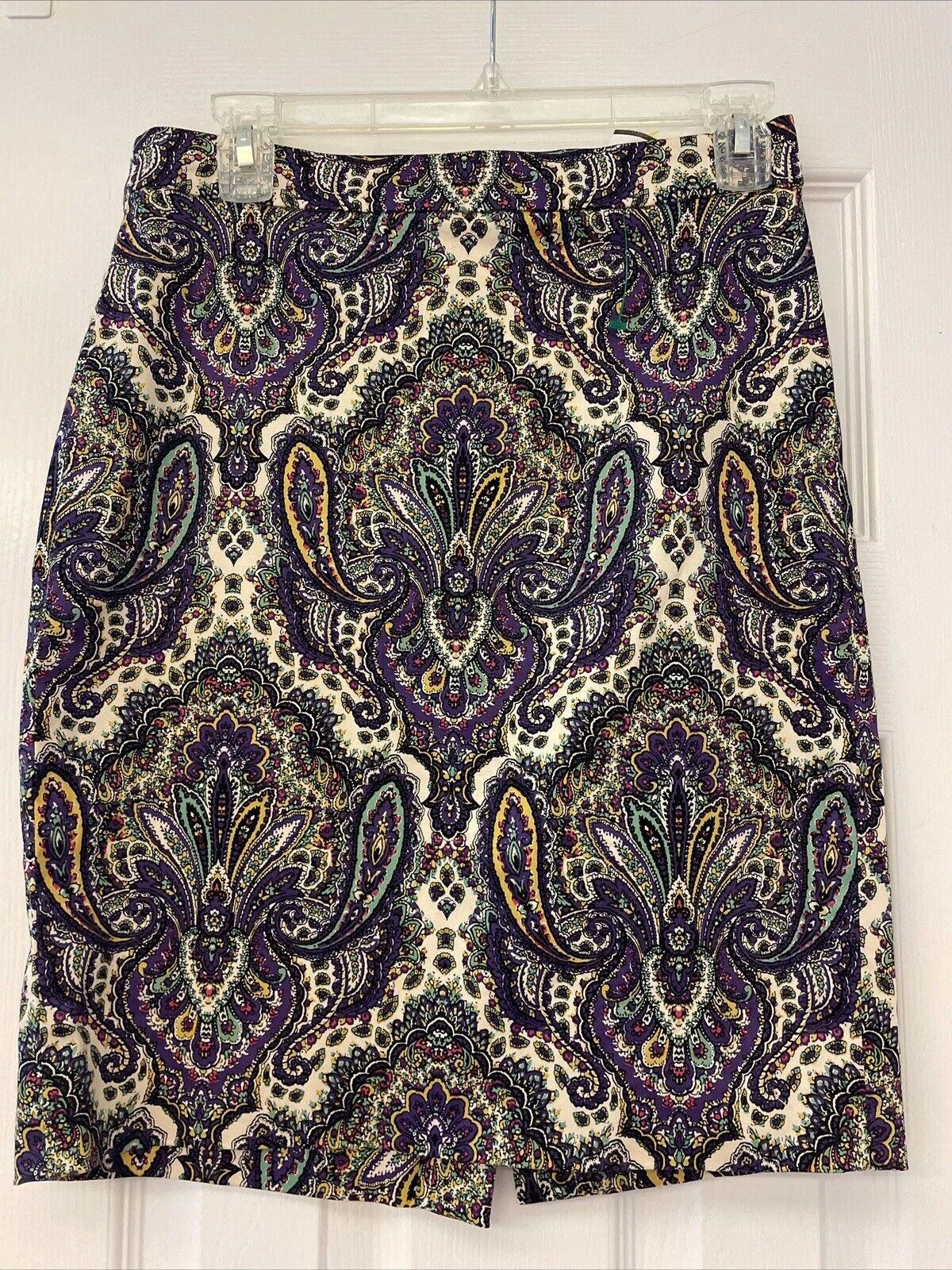 J Crew Womens Paisley Pencil Skirt. Size 2. Perfect Condition. Fall Work Classic