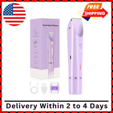 Dermave Bikini Shaver 2.0, Dual Head Electric Trimmer for Purple
