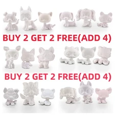 New Arrival LPS Costom White Base Blank Mold Cat Dog Kid DIY Paint Rabbit Toy