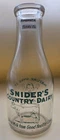 Vintage glass One Quart Milk bottle from Snider's Country Dairy Somerset Ohio