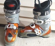 Atomic Live Fit Plus Size 27-27.5 319mm Snow Ski Skiing Boots Orange Silver 319
