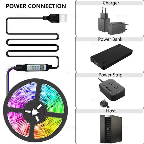 50-100FT LED Strip Lights for Room TV PC Back Light 5050 RGB Bluetooth APP USB - Picture 9 of 10