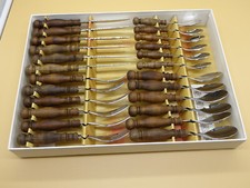 WMF Burgund Tafelbesteck 6 Personen 24 tlg. Cromargan / Holzgriff