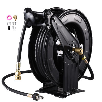 Tools Retractable Power Pressure Washer Hose Reel 3/8'' x 50 ft, 4000PSI