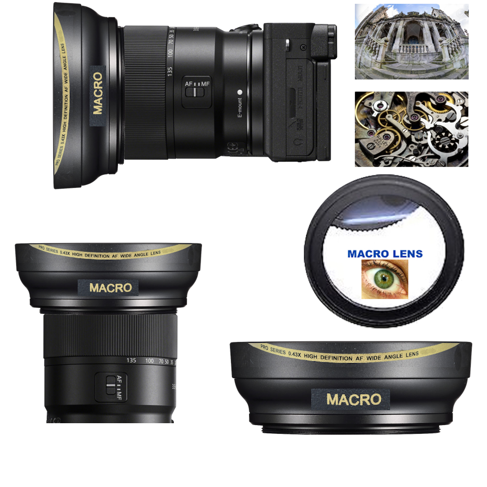 HD4 ULTRA WIDE ANGLE LENS MACRO LENS FOR Sony Alpha a6400 with