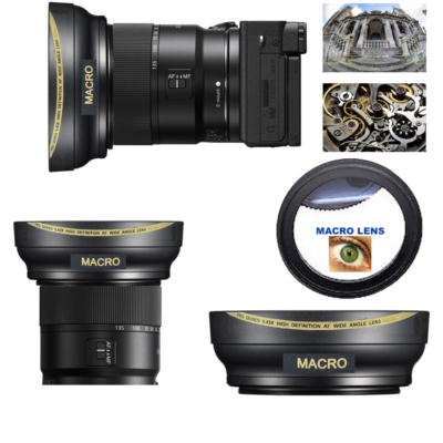 HD4 ULTRA WIDE ANGLE LENS + MACRO LENS FOR Sony Alpha a6400 with