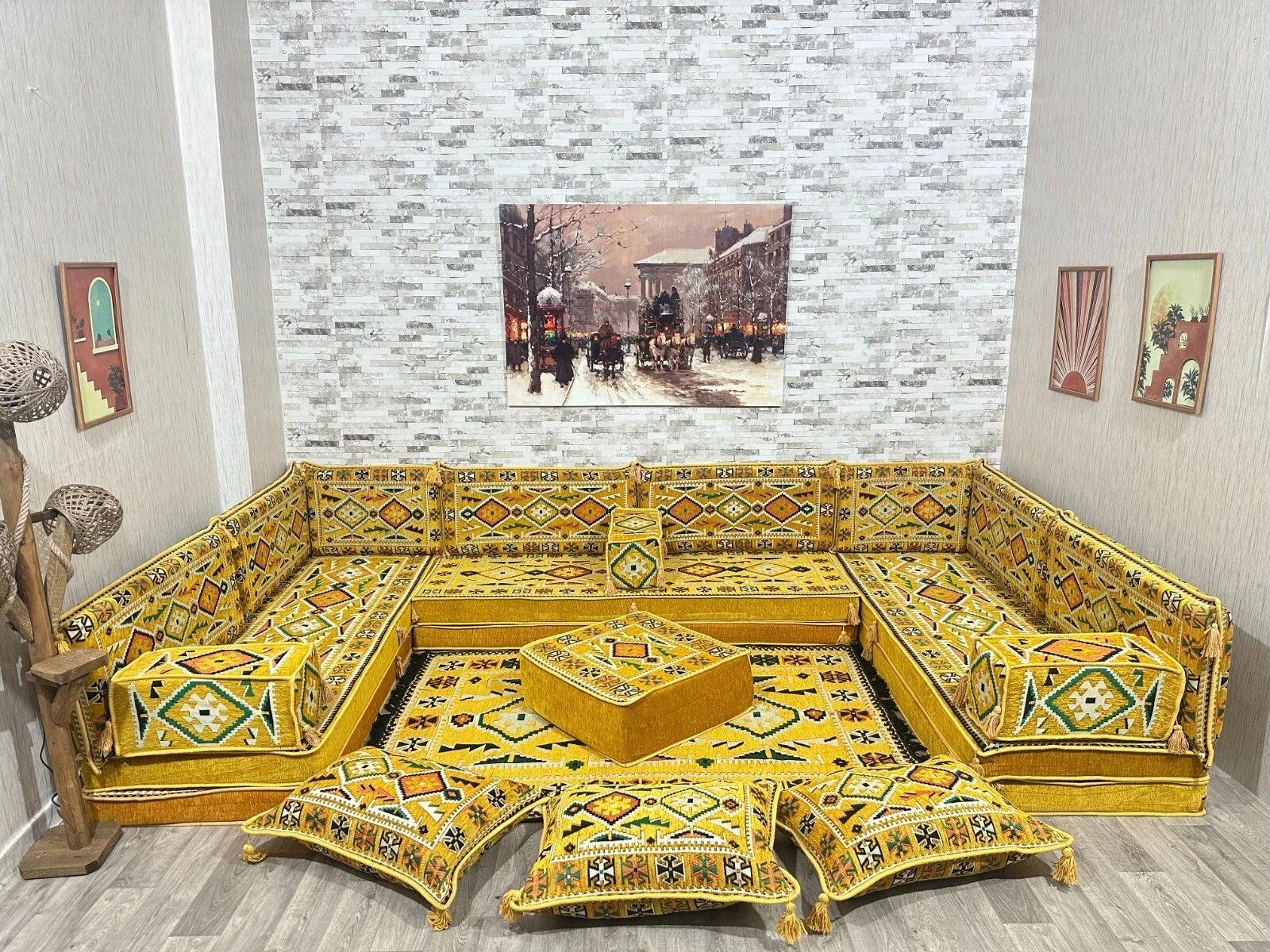 Oriental Seating Area, Arabic Corner Majlis, U Shaped, Oriental Sofa