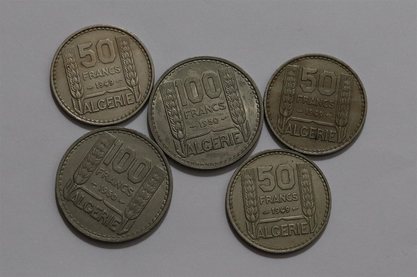 🧭 🇩🇿 Algeria 50/100 FRANCS COLONIAL COINS B63 #37 II7