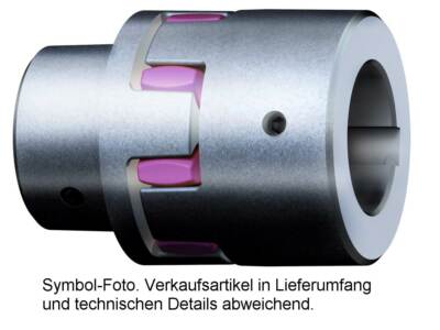 KTR Rotex 28 ALU Kupplung komplett, Bohrung mit Nut wählbar, 98 SH-A Zahnkranz