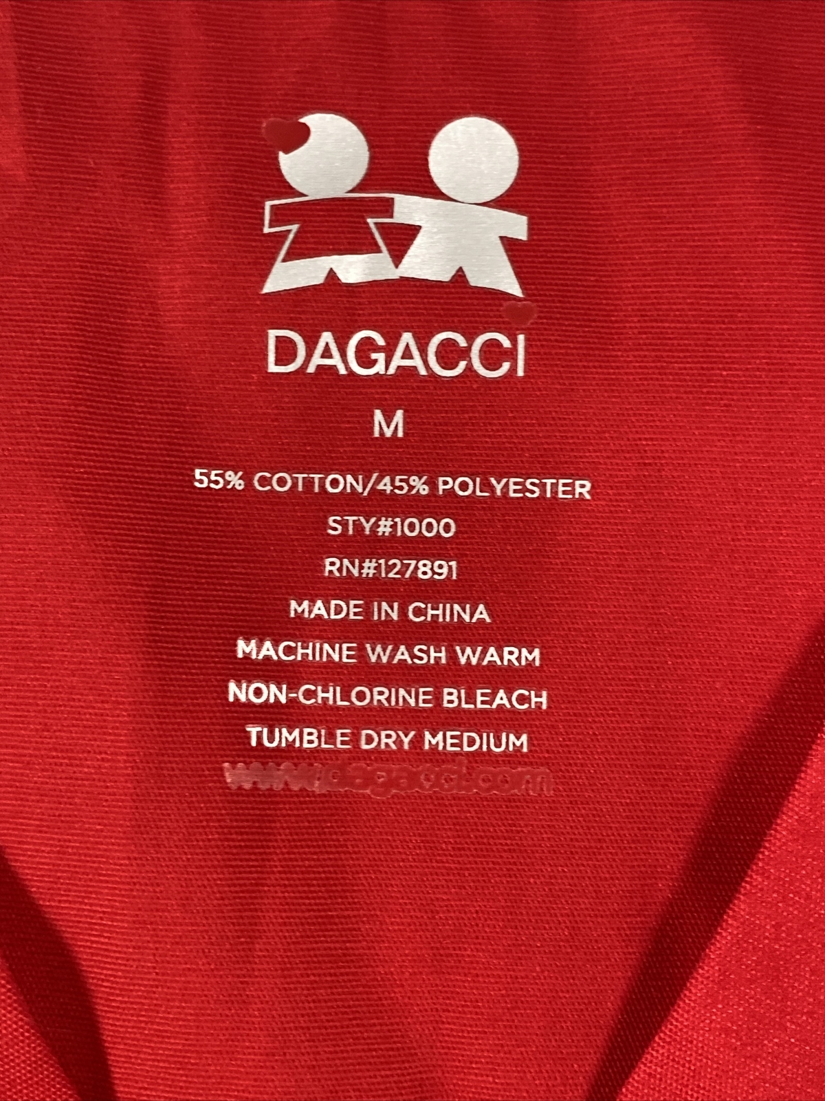 Dagacci Scrub Top Womens Medium Red Solid  Pocket… - image 6
