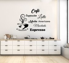 Wall Stickers Coffee Decals Home Art Decor Vinyl Shop Quotes Restaurant Kitchen