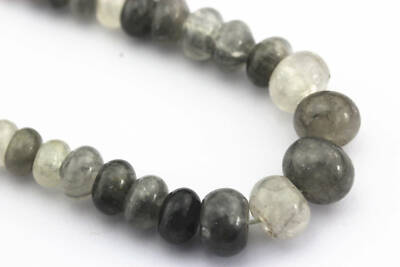 Cloudy Quartz Graduated Smooth Rondelle Size 6-16mm 15.5'' Strand