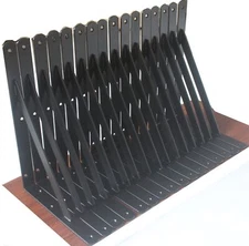 12 Pack L10" x H 8" Black Heavy Duty Shelf Brackets with Screws Metal Shelf B...