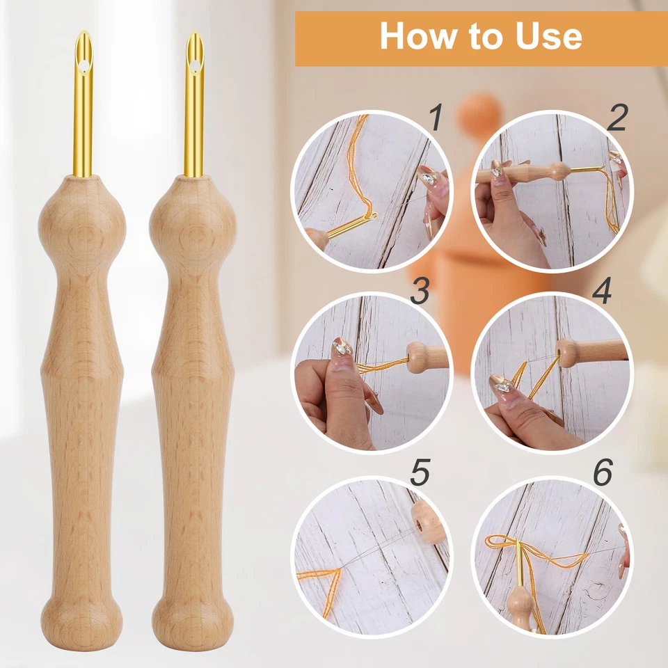 DIY Magic Embroidery Pen Set Punch Needle Stitching Knitting Sewing Craft Tool - Image 4 of 4